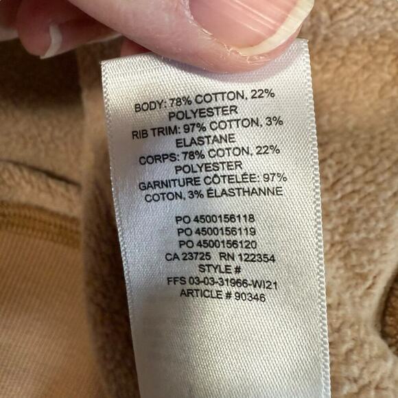 TNA Aritzia Cozy Fleece Perfect Fit Hoodie Sweatshirt Women M Beige Pullover - Picture 8 of 11